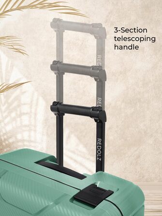 Набір валіз REDOLZ Hartschalen 3-в-1 з поліпропілену | 3-точкова застібка, TSA-замок, 4 колеса | для жінок та чоловіків (Essentials 15) (Морська хвиля, валіза M (65 см))