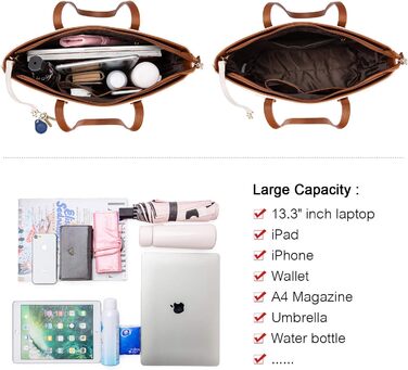 Сумка жіноча LOVEVOOK шопер шкіряний 3 в 1 бежево-коричнева, велика містка сумка на плече