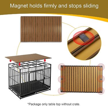 Насадка для переноски для собак з магнітами, алюміній, складана будка, декоративне зберігання, переноска для тварин, столик, горіх (тільки насадка) для переноски 91,4 см, для собак великих порід