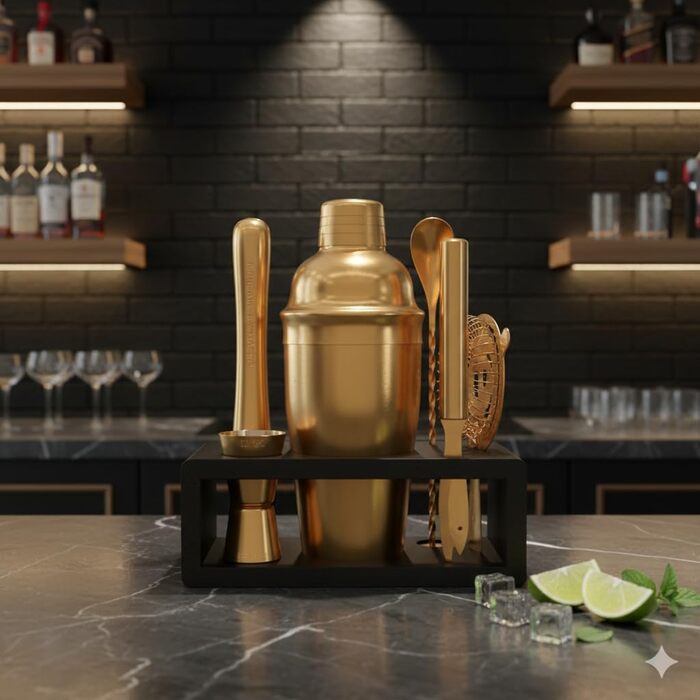 Набір шейкерів для коктейлів Highball & Chaser: Набір бармена для дому, міксологія, коктейльний бар + E-Book з 30 рецептами (Чорний)