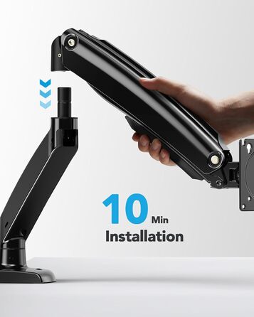 Кріплення для монітора HUANUO, 49 дюймів, ультраширокий, до 12 кг, з USB, VESA 75x75/100x100 мм, чорний