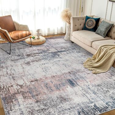 Килим для вітальні 160x230 см, абстрактний, короткий ворс, для спальні, миючий, сучасний, м'який, для їдальні, дитячої кімнати (122 x 170 см, синій)