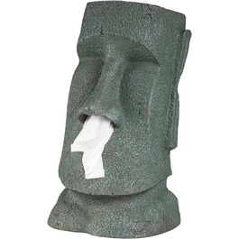 Rotary Hero Moai Tissue Box - Tissue Box with Moai Figure - Decorative Tissue Holder for Kitchen, Bathroom and Bedroom - 18 x 14.5 x 32 cm