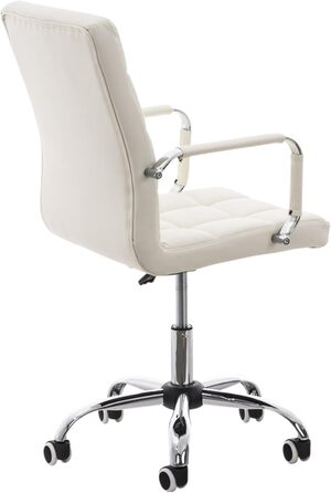 Офісне крісло CLP Deli V2 з штучної шкіри та якісним м'яким сидінням | Регульована висота сидіння, колір: білий