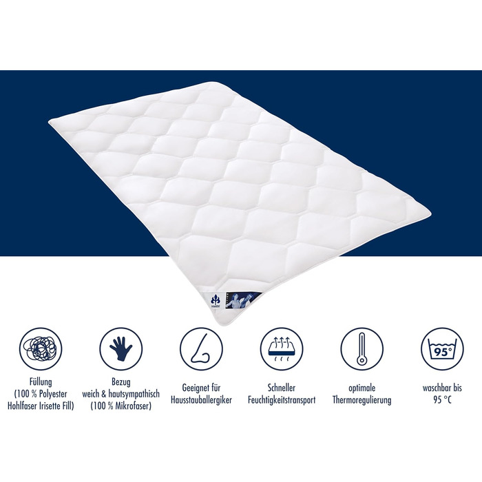 Irisette Edition Warm Duo Winter Blanket - Made in Germany - Duo Bed Blanket for Winter, 155 x 220 cm, Öko-Tex certified 155 x 220 Duo Winter Blanket