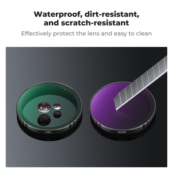 Фільтри K&F Concept ND/CPL для DJI Osmo Action 4/5 PRO: набір нейтральних фільтрів HD Glass CPL+ND8+ND16+ND32+ND64+ND256