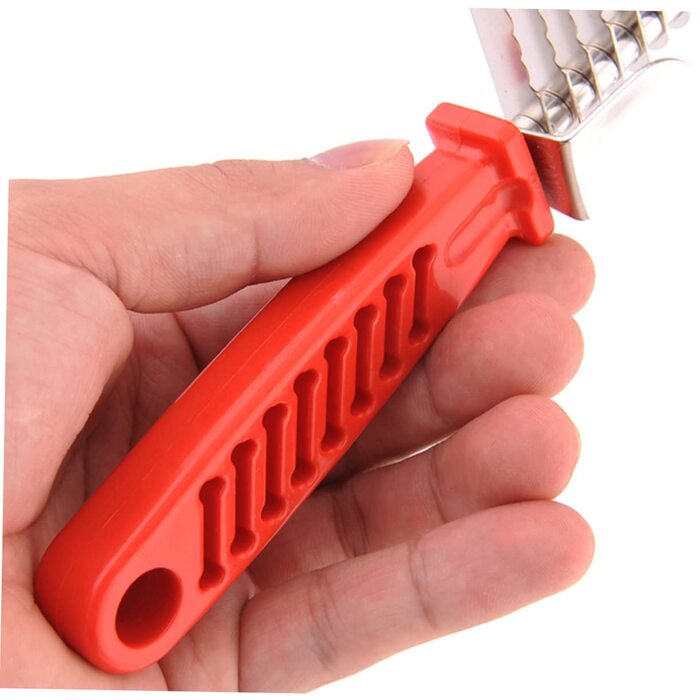 Набір гребінців для грумінгу тварин POPETPOP (3 шт.): для собак та котів, видалення шерсті, розплутування, середній розмір, червоний