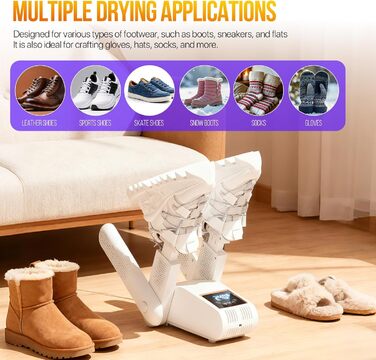 Електрична сушарка для взуття RoserRose 360° з гарячим повітрям та підтримкою температури 48°C для черевиків, лижних чобіт та кросівок