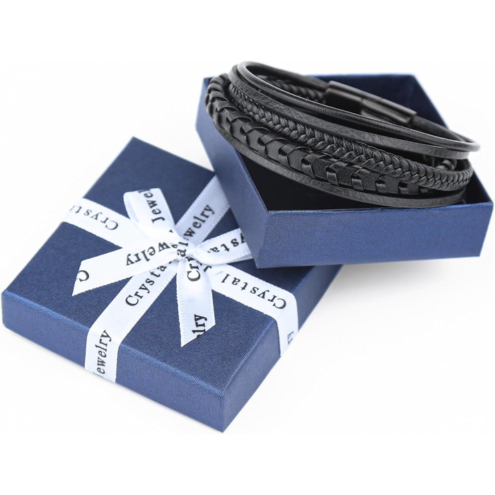 Чоловічий шкіряний браслет ручної роботи, чорний, коричневий, синій. Браслет на руку 21 см. Чудовий подарунок талоту на День батька. Ювелірні вироби для чоловіків