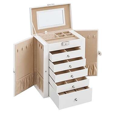 Скринька для прикрас Songmics JBC152W01, 32 x 26 x 15,6 см, біла