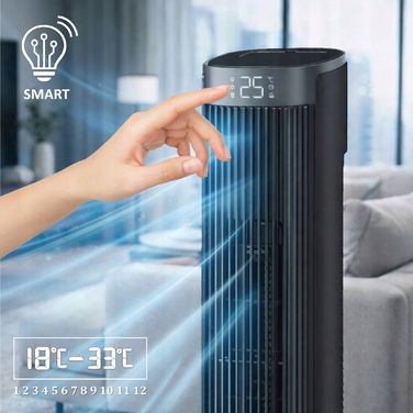 Розумний колонний вентилятор SMART 110 см, 40 Вт, LED-індикація, пульт ДК, XXL
