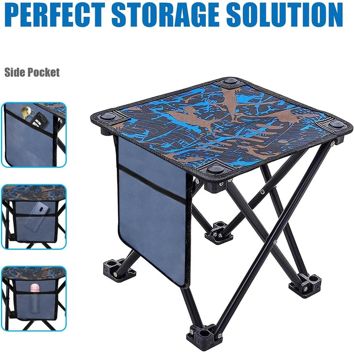Складаний туристичний стільчик для риболовлі та відпочинку на природі - компактний, з сумкою