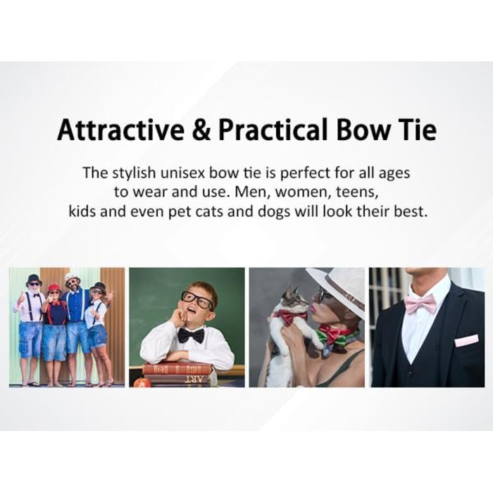 Метелик HISDERN для чоловіків однотонний, регульований, для вечірки, весілля (B, небесно-блакитний 2)