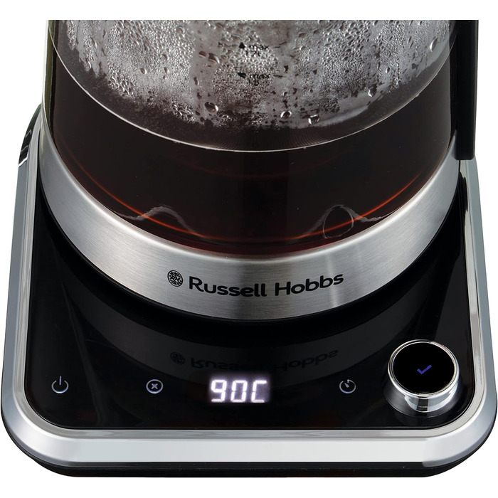 Електричний чайник Russell Hobbs з регулюванням температури та ситом (40-100°C), нержавіюча сталь, 1.7л, 2400W, з функцією підігріву, для дитячого харчування