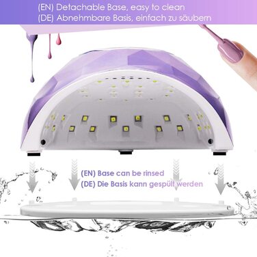 Лампа для сушіння нігтів Janolia 86W UV LED з сенсором та LCD дисплеєм для гель-лаку. Професійна лампа для нігтів з 4 таймером, підходить для гель-лаку.