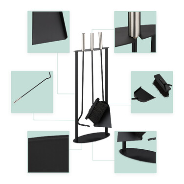 Relaxdays 4-Piece Fireplace Set