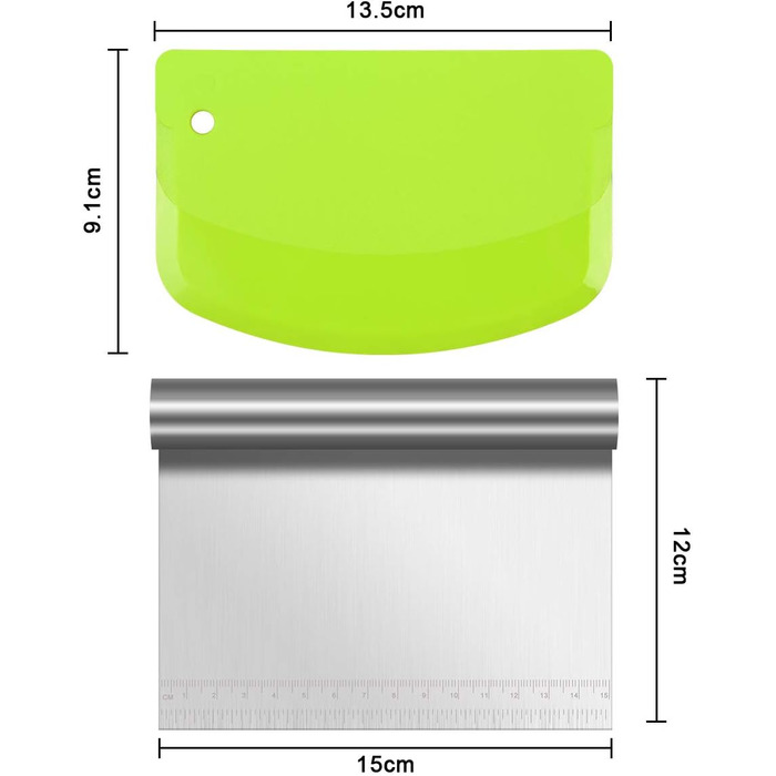 Набір карт для тіста Vicloon (3 шт.) з нержавіючої сталі, картки для розкачування тіста, скребки для тіста, для тортів, піци, хліба, кухонні аксесуари, сріблясті