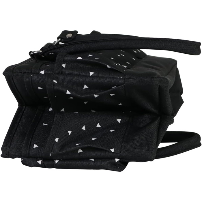 Everything Mary Blaugruner, geometric deluxe store and tote bag, organizer for crafts, sewing, paper, art, desk, canvas, accessories, storage with handles for travel (black and white triangle)