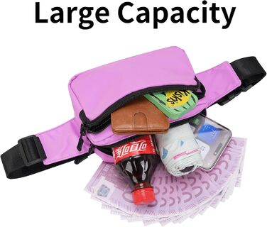 Поясна сумка на пояс, унісекс, 30 см, світло-фіолетова. Сумка через плече, для подорожей, прогулянок з собакою, чоловіча та жіноча.