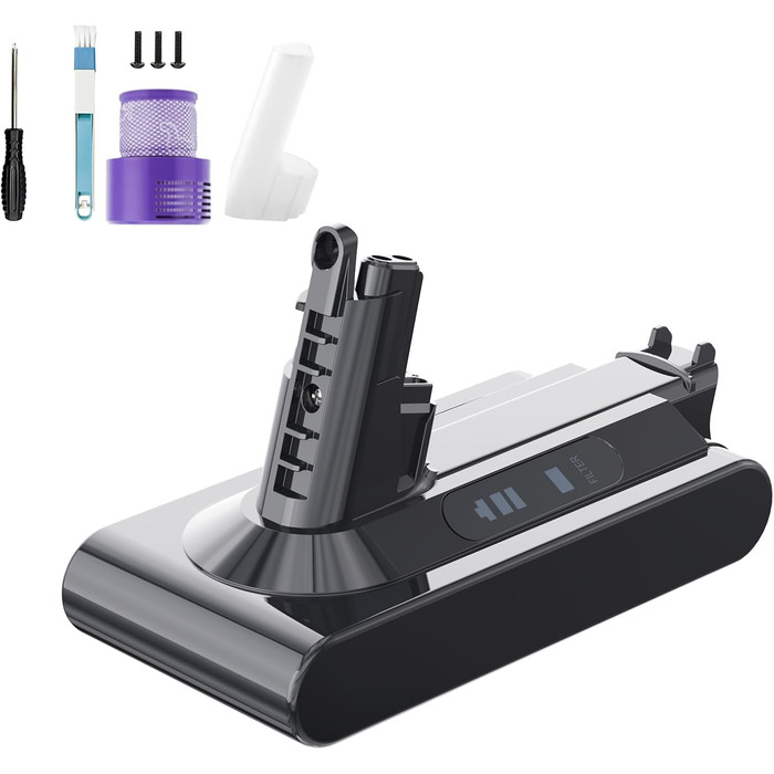 Замінний акумулятор Stanew 21.6V 4500mAh Li-ion для пилососів Dyson V8 SV10 (V10 BATTERY), з 2 фільтрами