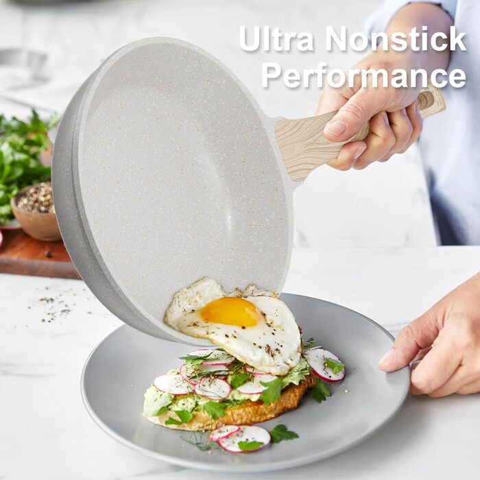 Набір посуду RIOVARM: сковороди з антипригарним покриттям (18см, 20см, 24см) та каструля з кришкою, без PFOA