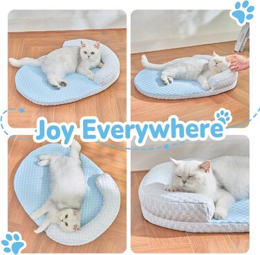 Підвісне ліжко для котів CATISM 360° з можливістю обертання, кошик для сну, 36x38 см, до 20 кг (блакитний)