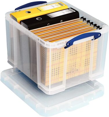 Really Useful 35C Plastic Storage Box - Lightweight, Robust, Stackable - 35 Liters - 480 x 390 x 310 mm - Transparent