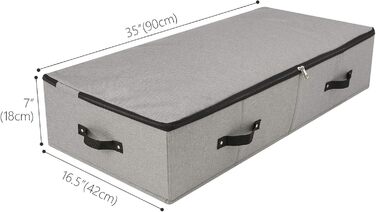Складана коробка для зберігання під ліжком, 90x42x18 см, чорно-сіра, 2 шт.