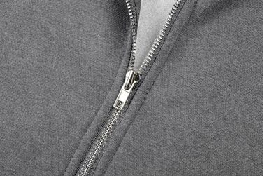 Світшот JMIERR чоловічий з капюшоном, бавовна, однотонний, на блискавці, з кишенями, сірий (A2, L)