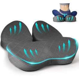Подушка для сидіння Fwiull з Memory Foam - ергономічна, для авто, софи, офісу, темно-сіра