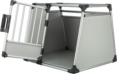 Тріксі Транспортний бокс для собак з алюмінію, розмір M–L, 60x65x86 см - стабільний, тихий, з безпечним замком та неслизьким килимком