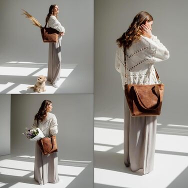 Сумка жіноча шкіряна через плече Berliner Bags Verona вінтажний стиль, велика сумка-шопер з YKK блискавкою, колір верблюжий