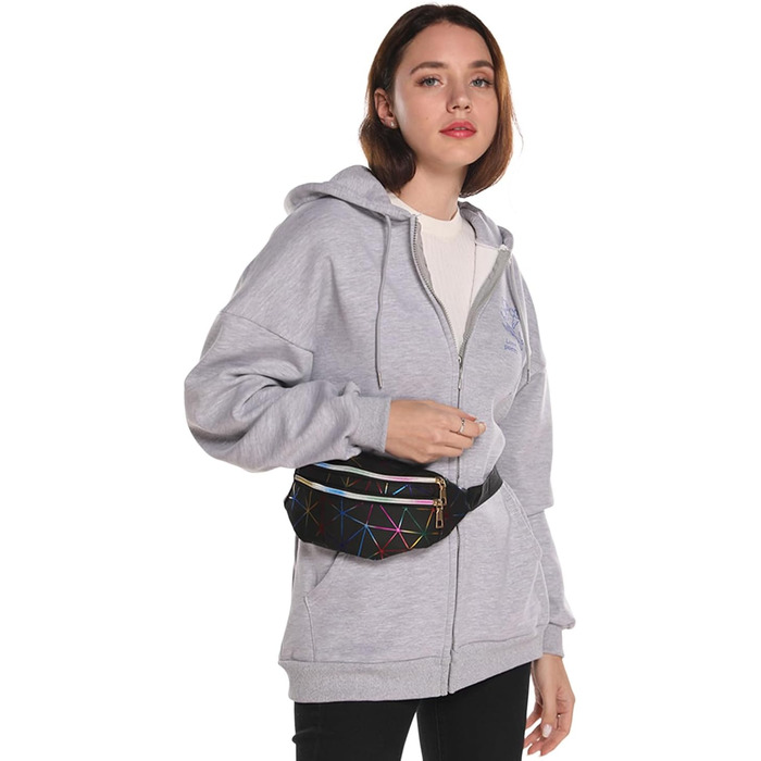 Чоловіча/Жіноча поясна сумка на пояс, бананка з PU шкіри, водонепроникна, чорна