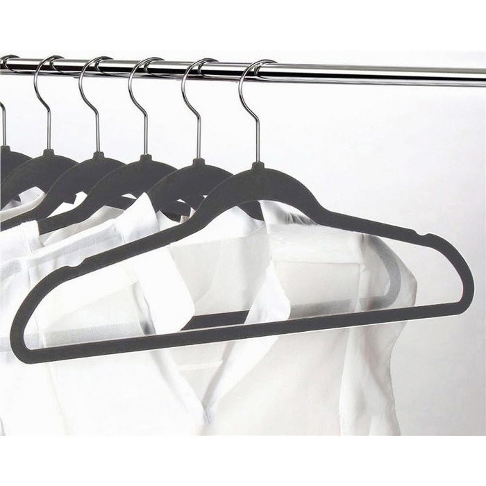 Yaheetech 100-Piece Clothes Hangers Velvet Suit Hangers with Non-Slip Surface, Closet Hangers, Anti-Slip, Space-Saving, 360° Swivel Hook, 0.5cm Thick, Gray