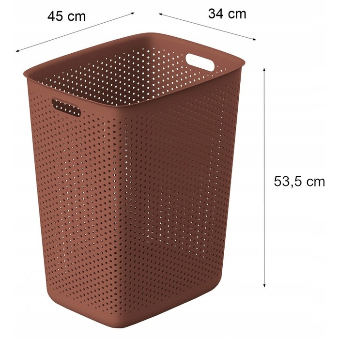 Кошик для білизни з кришкою, 60 л, перфорований, компактний, для ванної кімнати