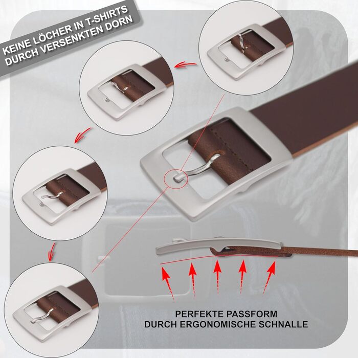 Жіночий шкіряний ремінь Friedrich Hoffmann, ширина 4 см, коричневий, 120 см (зроблено в Німеччині)