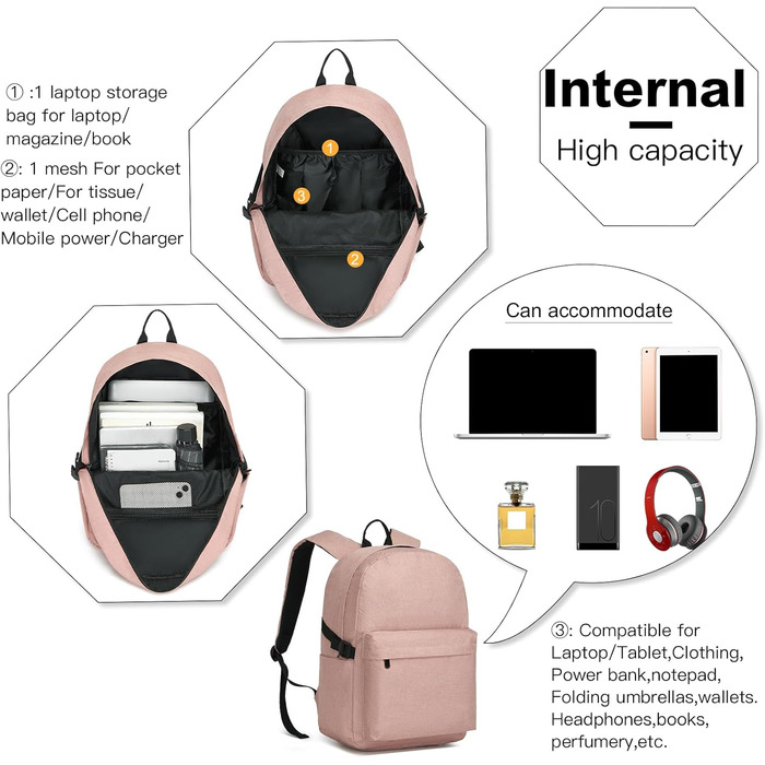 Рюкзак Coege: водонепроникний, для подорожей та роботи, вміщує 15.4