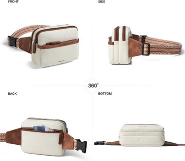 Women's Fanny Pack Small, Crossbody Bag Women's PU Leather Theft-Proof Bag Waterproof Belt Bag Women's Hip Bag for Outdoors, Travel, Cycling, Beige