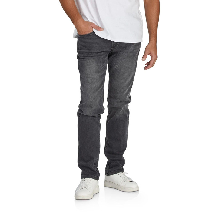 Чоловічі джинси DENIMFY Stretch Straight Fit, бавовна, синій, чорний, сірий - розміри 30-40