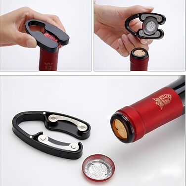 Набір з 5 викруток для вина з форми, аксесуари для вина, подарунковий набір, викрутки сомельє з відкривачем, кришки для пляшок (Золота пляшка 001)