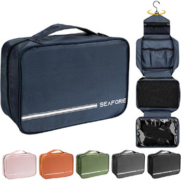 Сумка для туалетних аксесуарів на гачок, велика дорожня сумка-органайзер для жінок та чоловіків, 4-в-1 водонепроникна, армійний зелений (темно-синій)