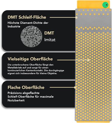 Двосторонній алмазний точильний камінь DMT DuoSharp Plus 20 см, дрібний/наддрібний, з основою, для ножів і інструментів, професійна якість, вироблено в США