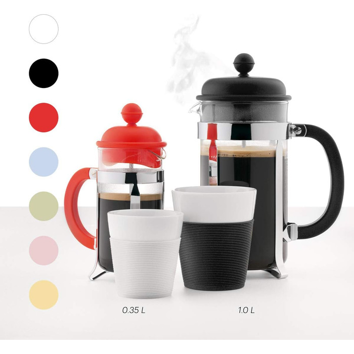 Bodum CAFFETTIERA Coffee Maker (French Press System, Permanent Stainless Steel Filter, 0.35 liters) Red 3 Cup Red