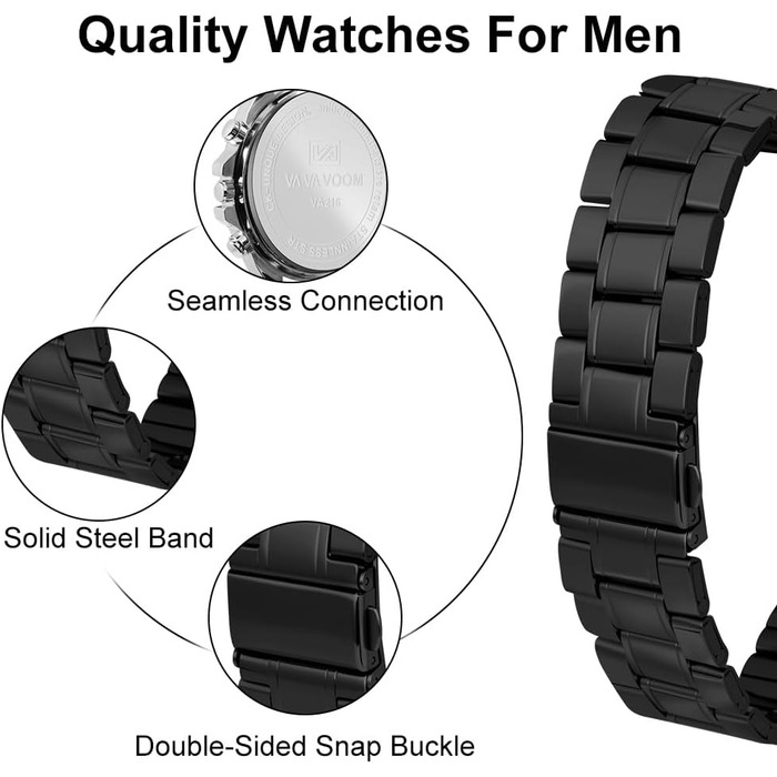 Годинник чоловічий OFF CUP з датою, кварцовий хронограф, водонепроникний, з нержавіючої сталі, стильний аксесуар для бізнесу та повсякденного носіння, ідеальний подарунок, срібно-чорний колір