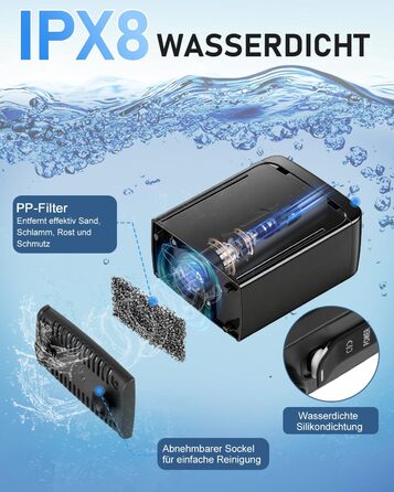 Портативний душ для кемпінгу з насосом 5000mAh, 3 режими, присоски та гак. Для миття тварин, авто, фруктів, поливу квітів.