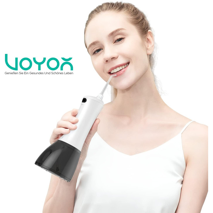 Електрична іригатор VOYOR для очищення зубів, водяний флосер для видалення бактерій та догляду за яснами, IPX7, WF200 (Сірий)