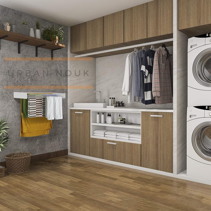 Настінна сушилка для білизни, розкладна, чорна, 100 см