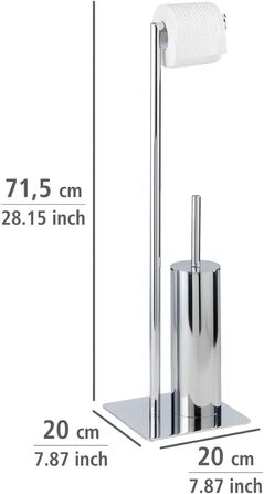 Набір для туалету WENKO Recco: тримач туалетного паперу та щітки, нержавіюча сталь, хром