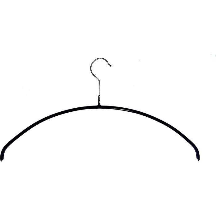 Hagspiel 20-Piece Metal Clothes Hangers, Non-Slip Coated, Black for Men, Length 46 cm