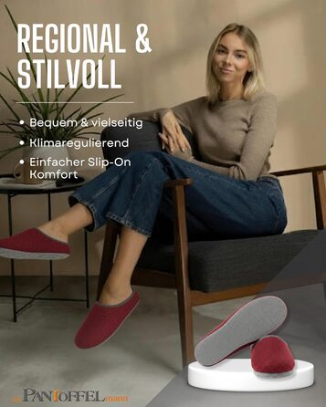 Фетрові домашні тапочки Pantoffelmann: стильні, теплі, дихаючі (36-48)